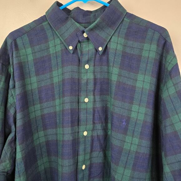 Ralph Lauren Mens Long Sleeve Button Down Performance Flannel 2XB - Picture 2 of 6